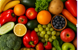 Vibrant array of fresh fruits and vegetables protected by Everype TAEC coating